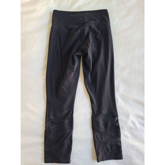 Athleta Cropped Leggings Womens XS Black Stretch Nylon Blend Activewear Running - Picture 6 of 6
